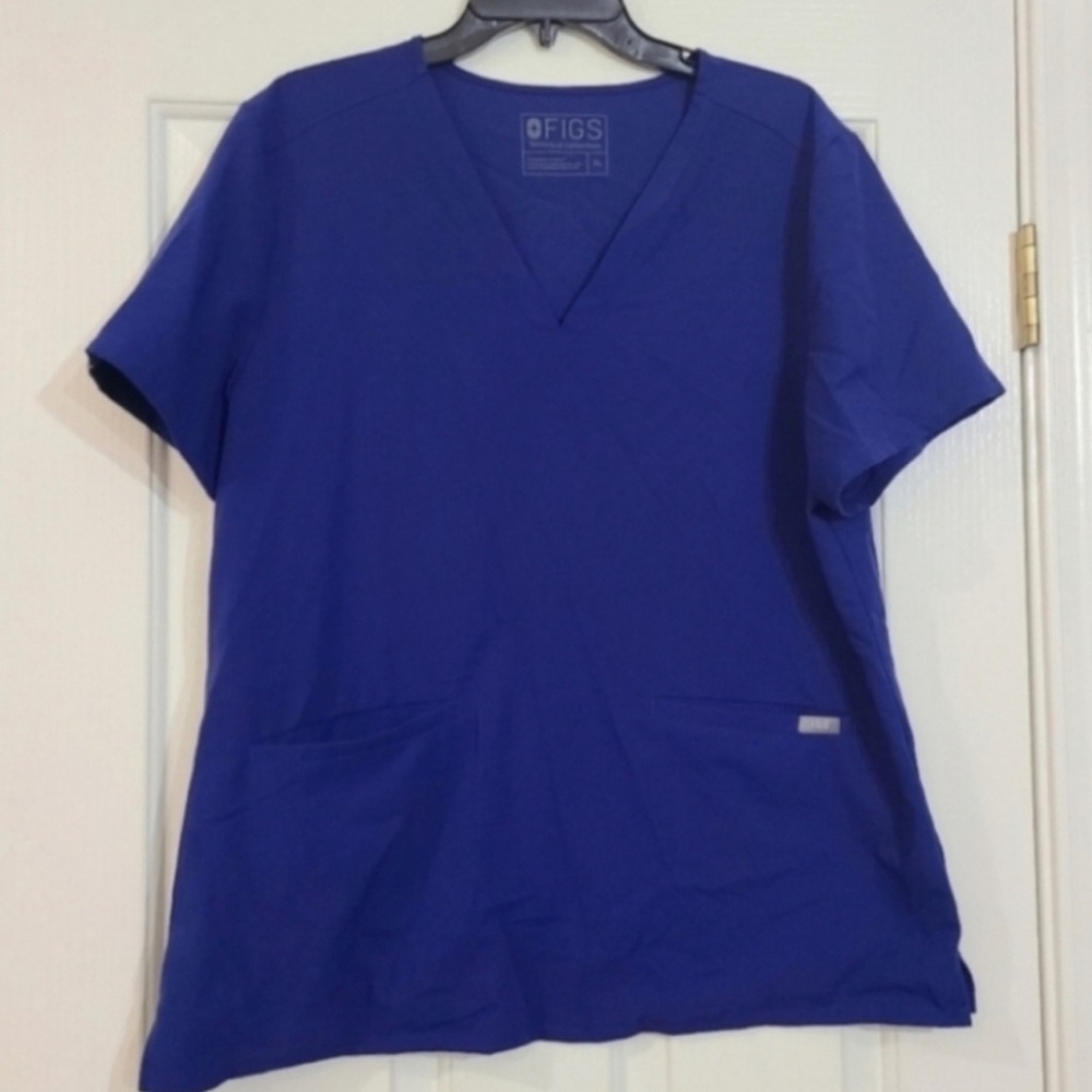 FIGS Casma 3 pocket scrub top - Royal Blue XL